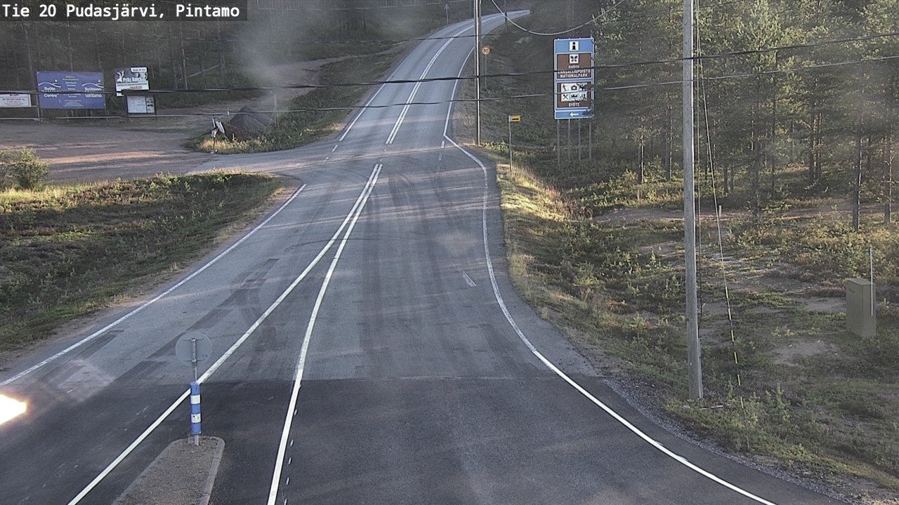 Weather Camera Image Road 20 Pudasjärvi, Pintamo, Pudasjärvi, Pohjois-Pohjanmaa