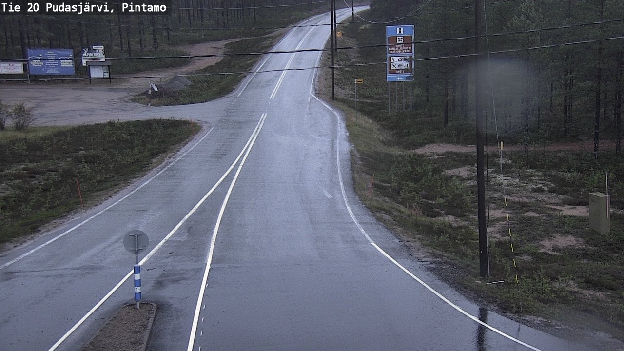 Weather Camera Image Road 20 Pudasjärvi, Pintamo, Pudasjärvi, Pohjois-Pohjanmaa