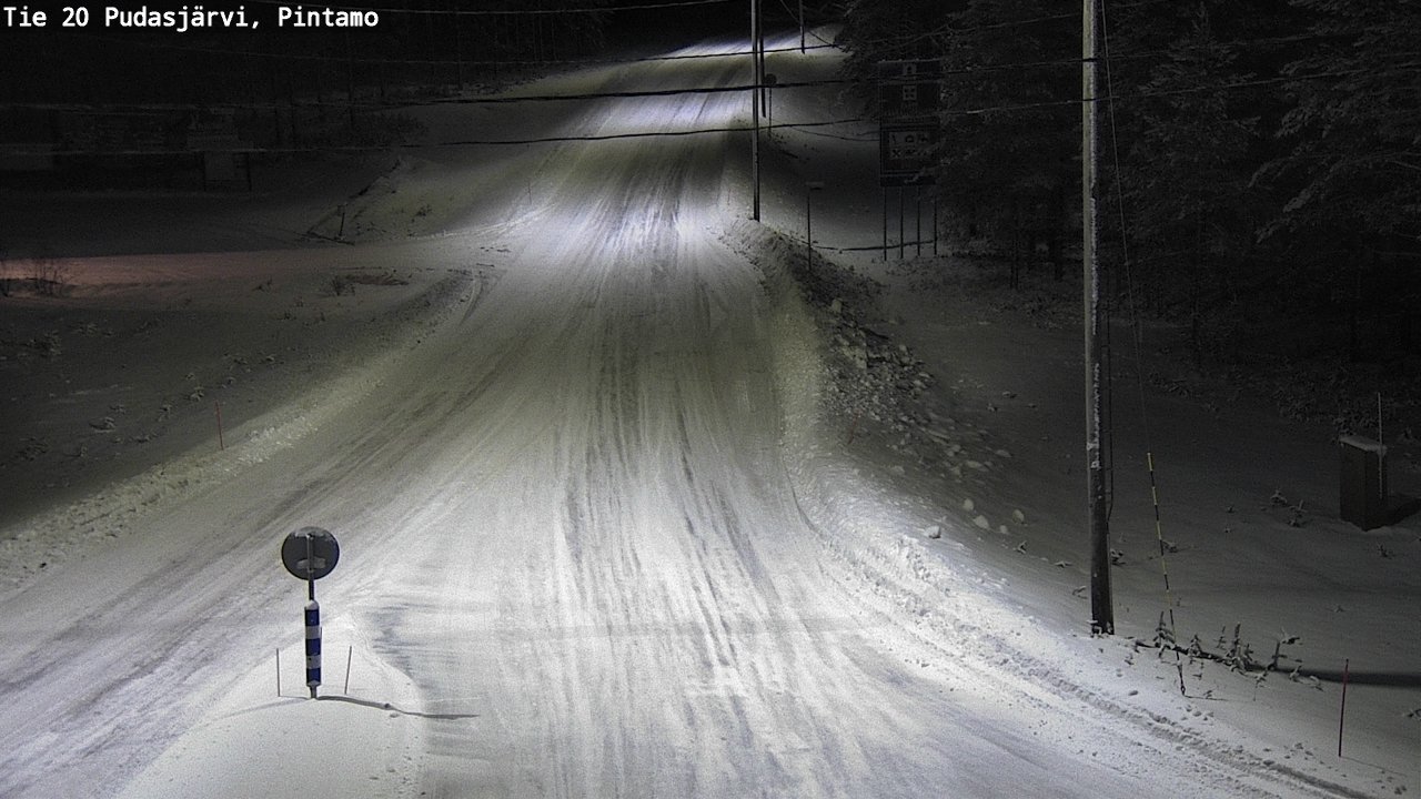 Weather Camera Image Väg 20 Pudasjärvi, Pintamo, Pudasjärvi, Pohjois-Pohjanmaa