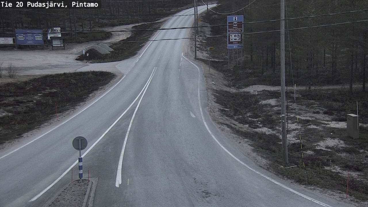 Weather Camera Image Väg 20 Pudasjärvi, Pintamo, Pudasjärvi, Pohjois-Pohjanmaa