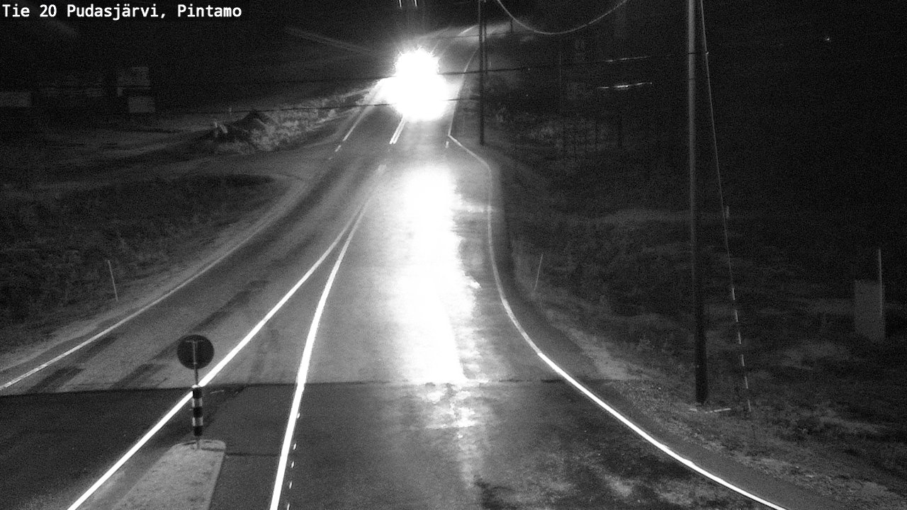 Weather Camera Image Road 20 Pudasjärvi, Pintamo, Pudasjärvi, Pohjois-Pohjanmaa