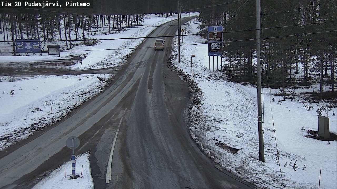 Weather Camera Image Road 20 Pudasjärvi, Pintamo, Pudasjärvi, Pohjois-Pohjanmaa