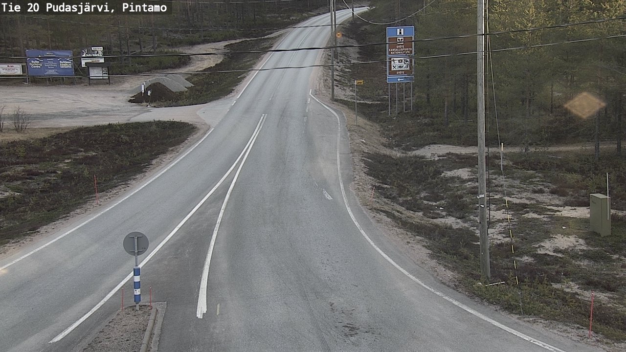 Weather Camera Image Väg 20 Pudasjärvi, Pintamo, Pudasjärvi, Pohjois-Pohjanmaa