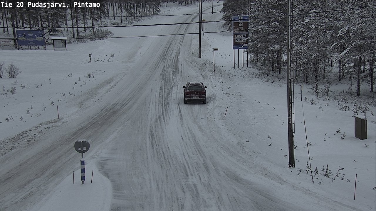 Weather Camera Image Väg 20 Pudasjärvi, Pintamo, Pudasjärvi, Pohjois-Pohjanmaa