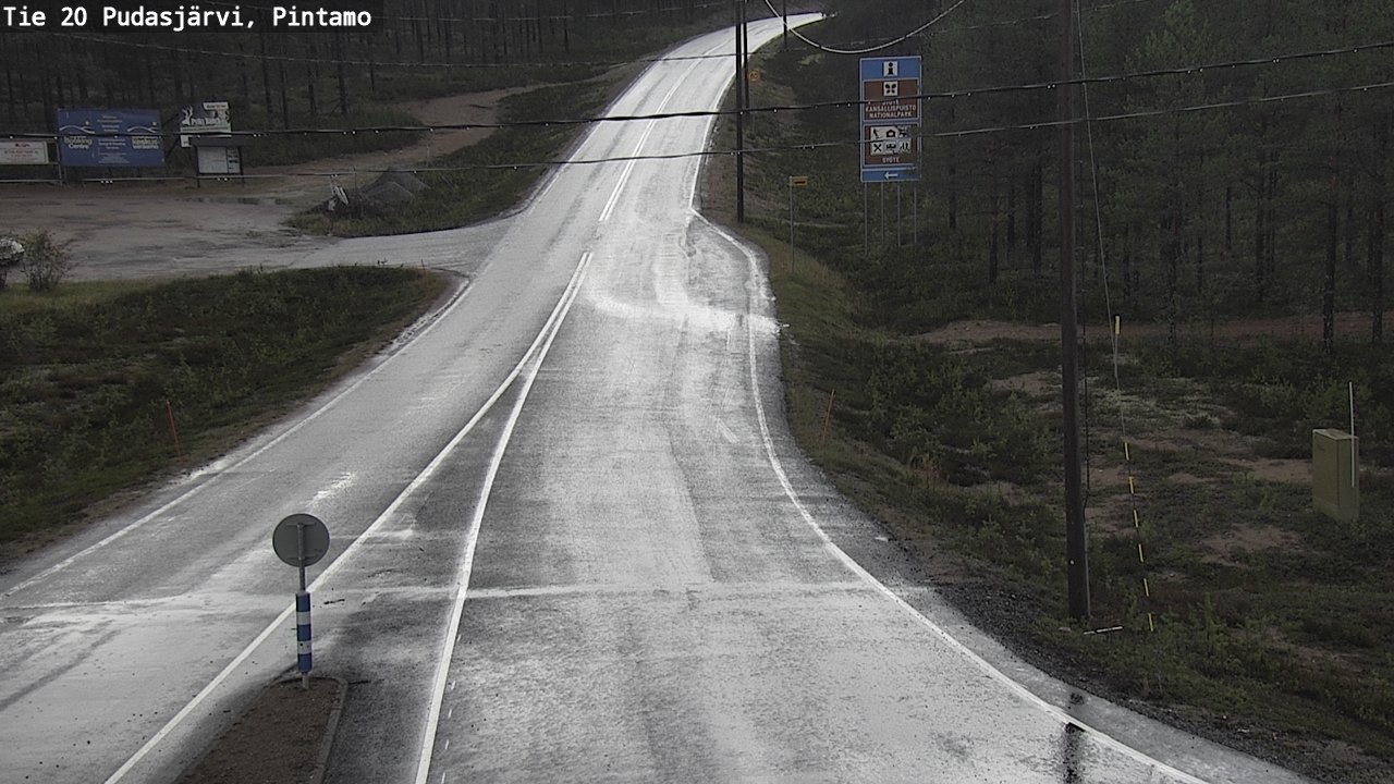 Weather Camera Image Road 20 Pudasjärvi, Pintamo, Pudasjärvi, Pohjois-Pohjanmaa