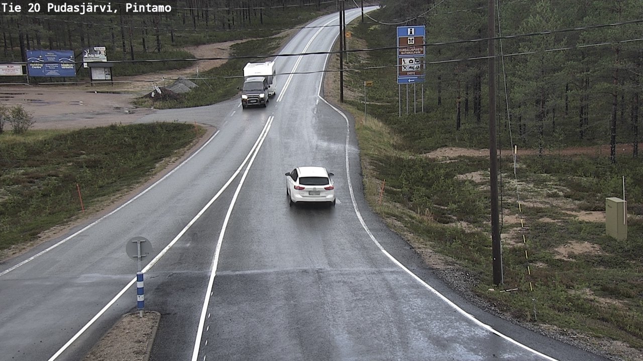 Weather Camera Image Road 20 Pudasjärvi, Pintamo, Pudasjärvi, Pohjois-Pohjanmaa