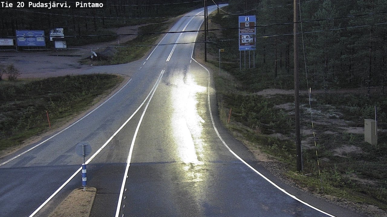 Weather Camera Image Road 20 Pudasjärvi, Pintamo, Pudasjärvi, Pohjois-Pohjanmaa
