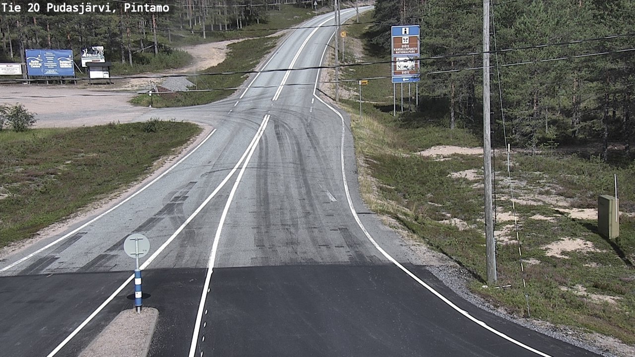 Weather Camera Image Road 20 Pudasjärvi, Pintamo, Pudasjärvi, Pohjois-Pohjanmaa