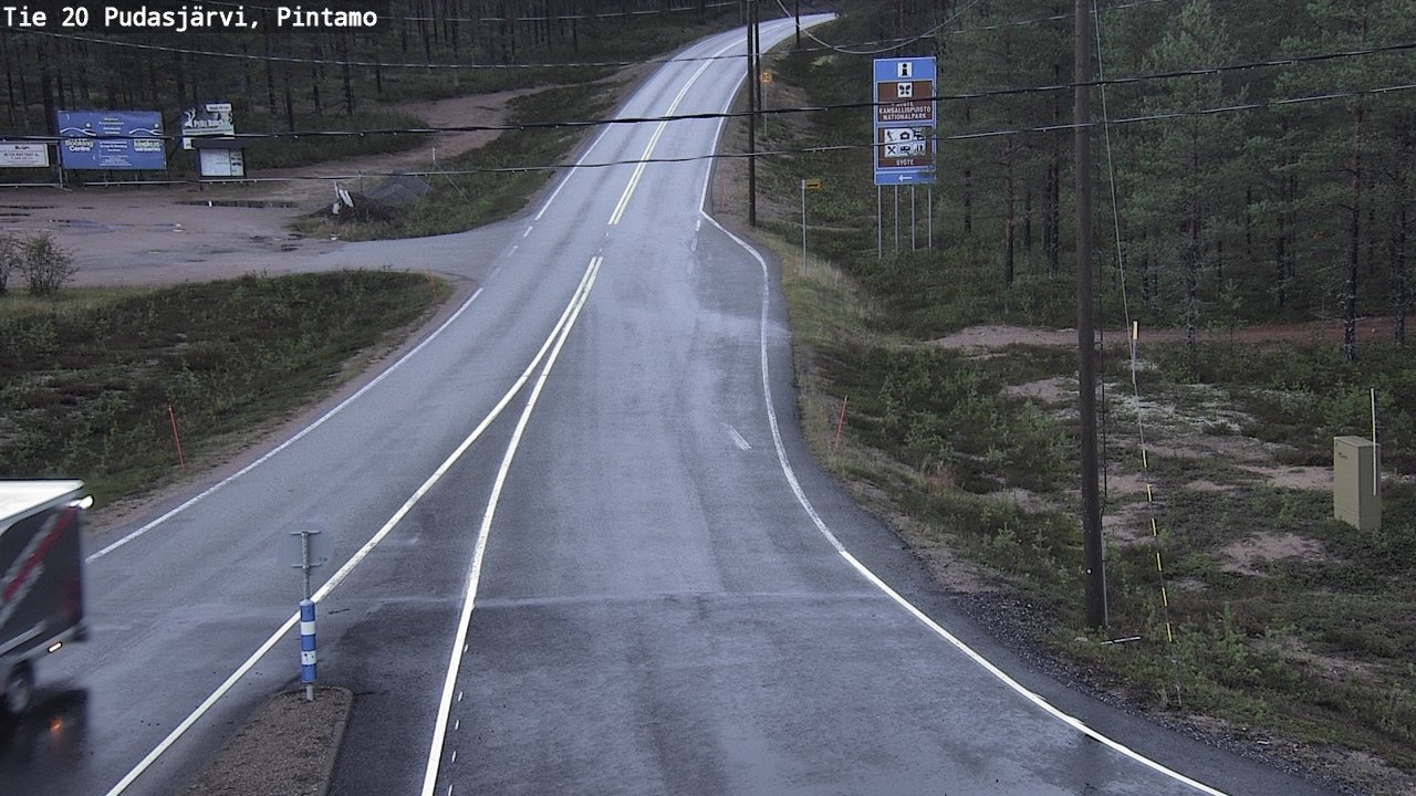 Weather Camera Image Road 20 Pudasjärvi, Pintamo, Pudasjärvi, Pohjois-Pohjanmaa