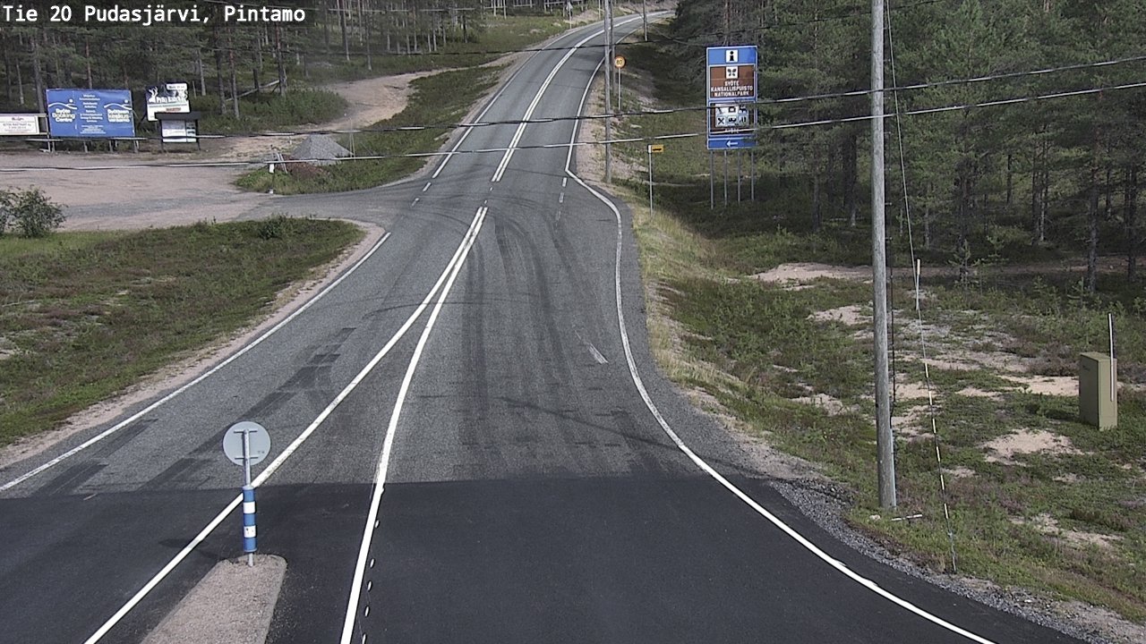 Weather Camera Image Road 20 Pudasjärvi, Pintamo, Pudasjärvi, Pohjois-Pohjanmaa