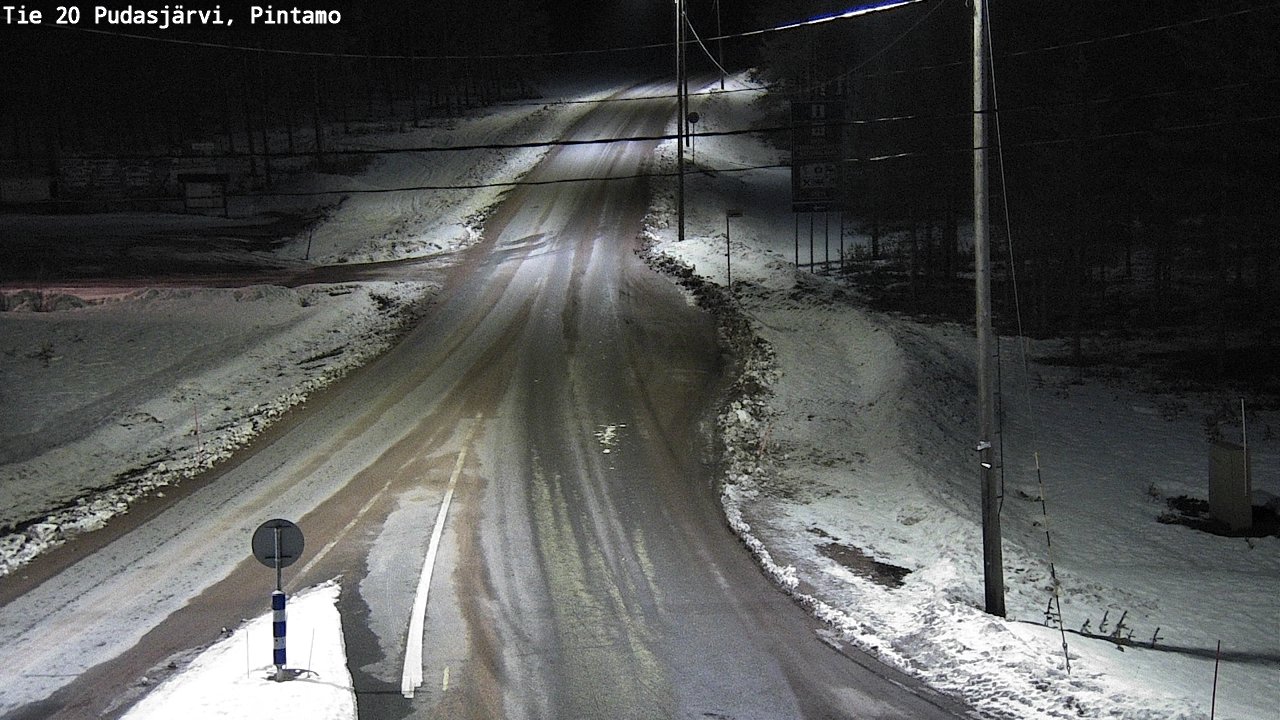 Weather Camera Image Road 20 Pudasjärvi, Pintamo, Pudasjärvi, Pohjois-Pohjanmaa