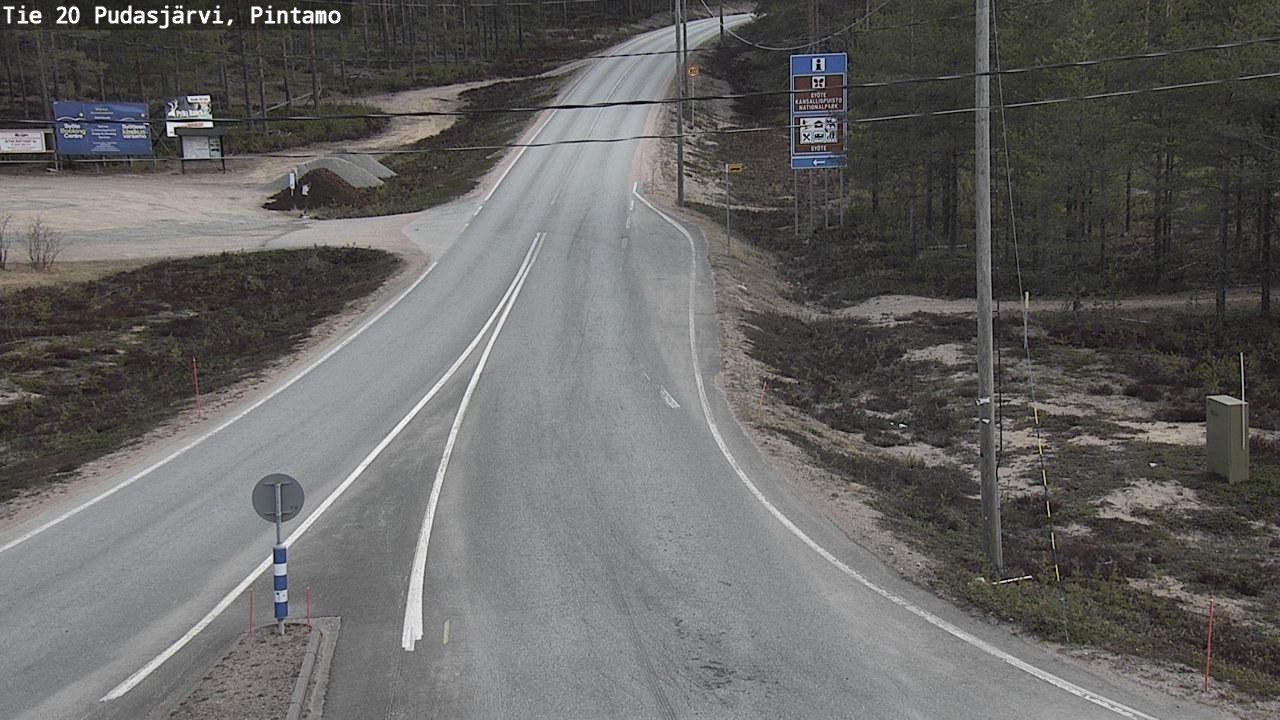Weather Camera Image Väg 20 Pudasjärvi, Pintamo, Pudasjärvi, Pohjois-Pohjanmaa