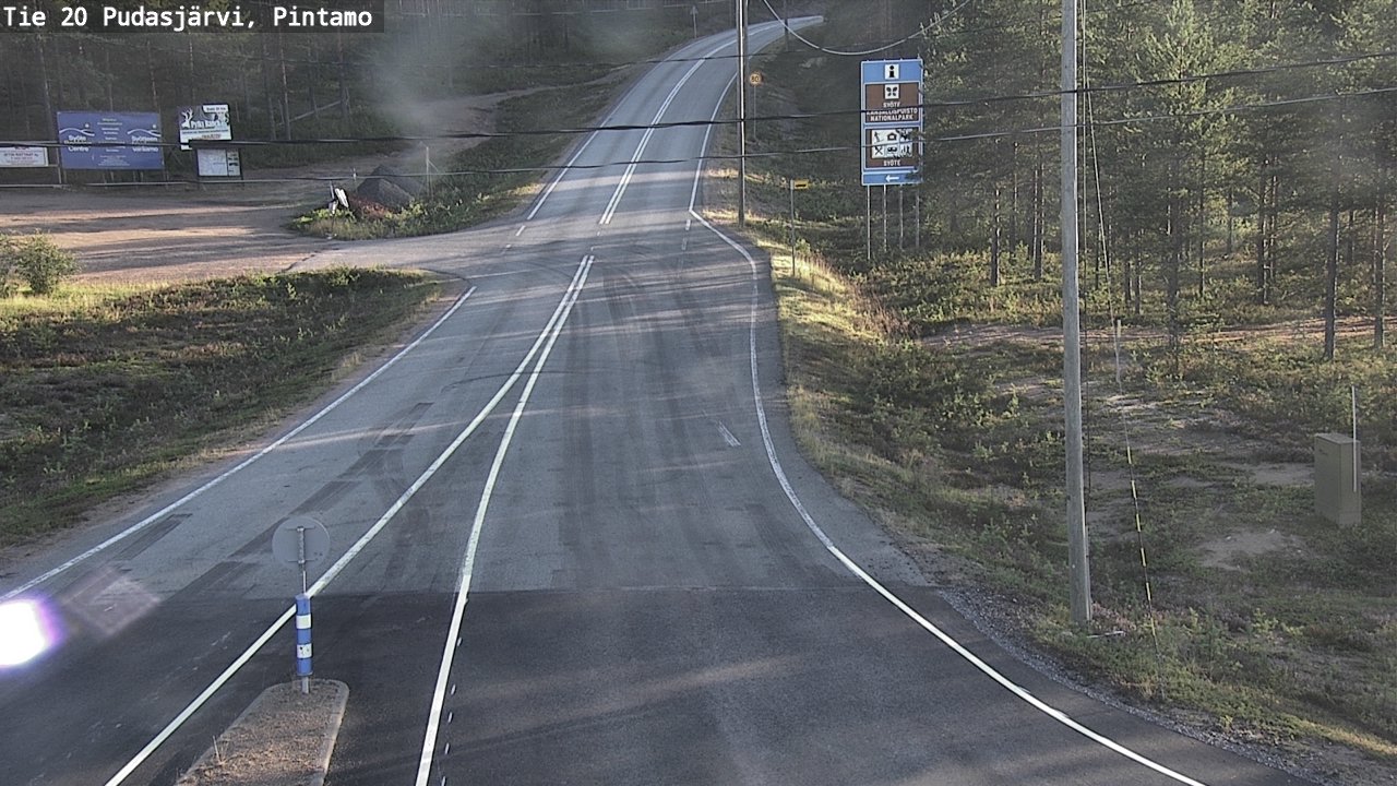Weather Camera Image Road 20 Pudasjärvi, Pintamo, Pudasjärvi, Pohjois-Pohjanmaa