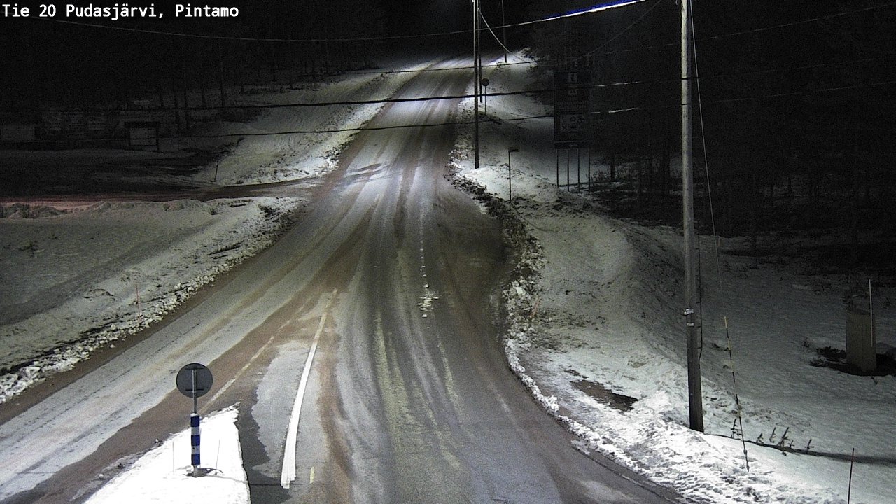 Weather Camera Image Road 20 Pudasjärvi, Pintamo, Pudasjärvi, Pohjois-Pohjanmaa