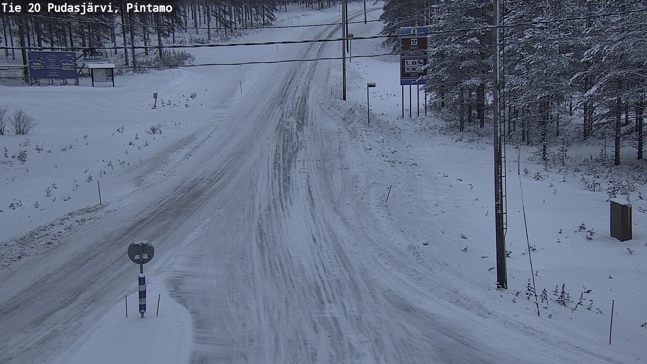 Weather Camera Image Väg 20 Pudasjärvi, Pintamo, Pudasjärvi, Pohjois-Pohjanmaa