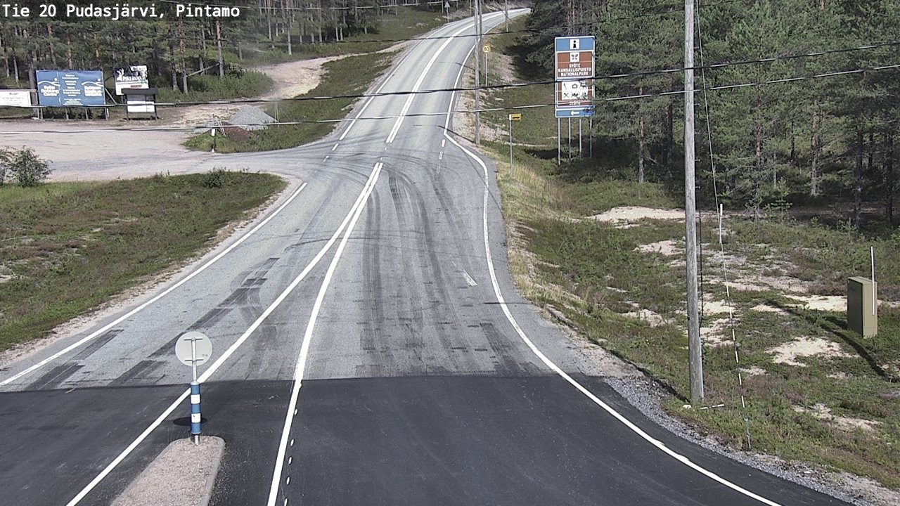 Weather Camera Image Road 20 Pudasjärvi, Pintamo, Pudasjärvi, Pohjois-Pohjanmaa