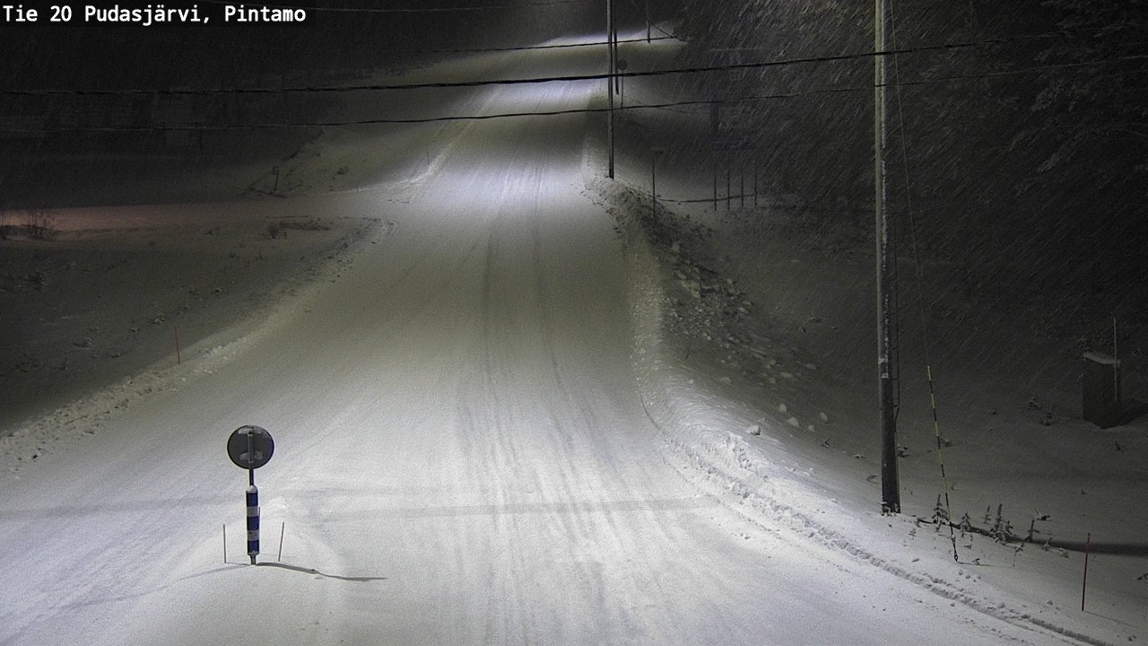 Weather Camera Image Väg 20 Pudasjärvi, Pintamo, Pudasjärvi, Pohjois-Pohjanmaa
