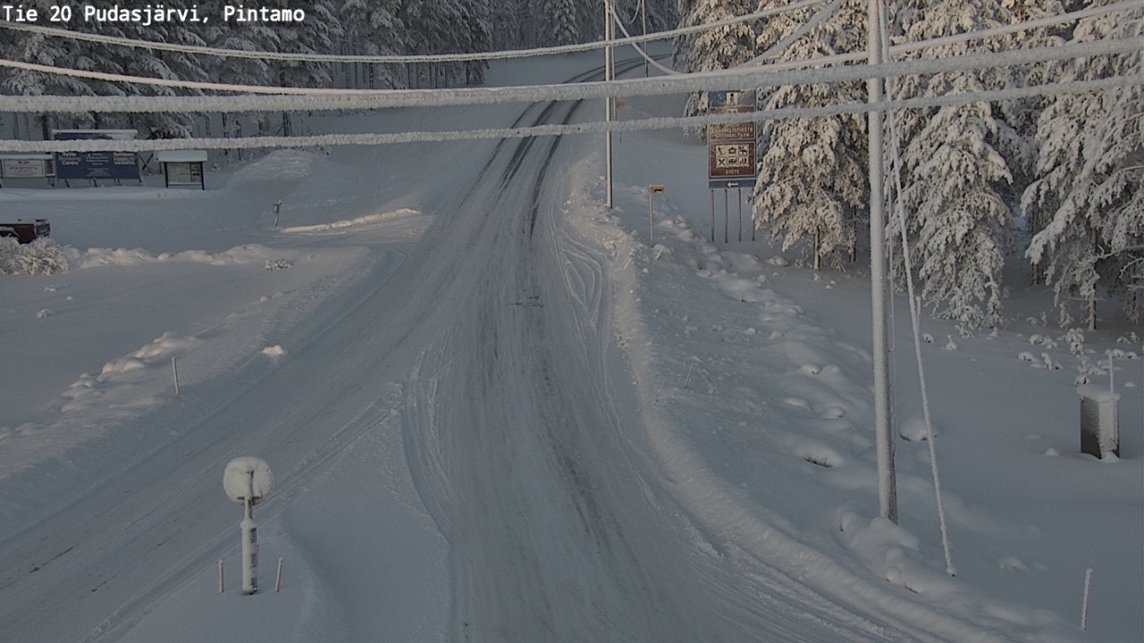 Weather Camera Image Road 20 Pudasjärvi, Pintamo, Pudasjärvi, Pohjois-Pohjanmaa