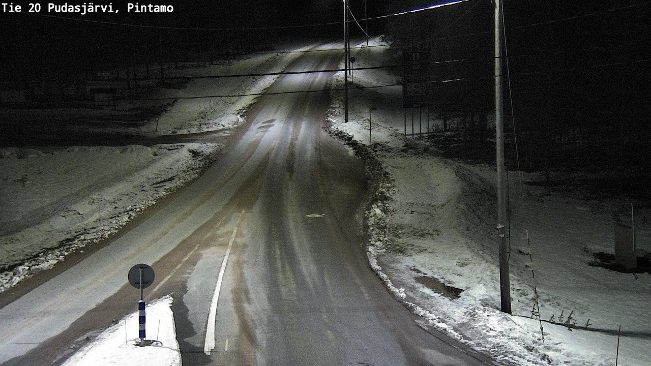 Weather Camera Image Road 20 Pudasjärvi, Pintamo, Pudasjärvi, Pohjois-Pohjanmaa