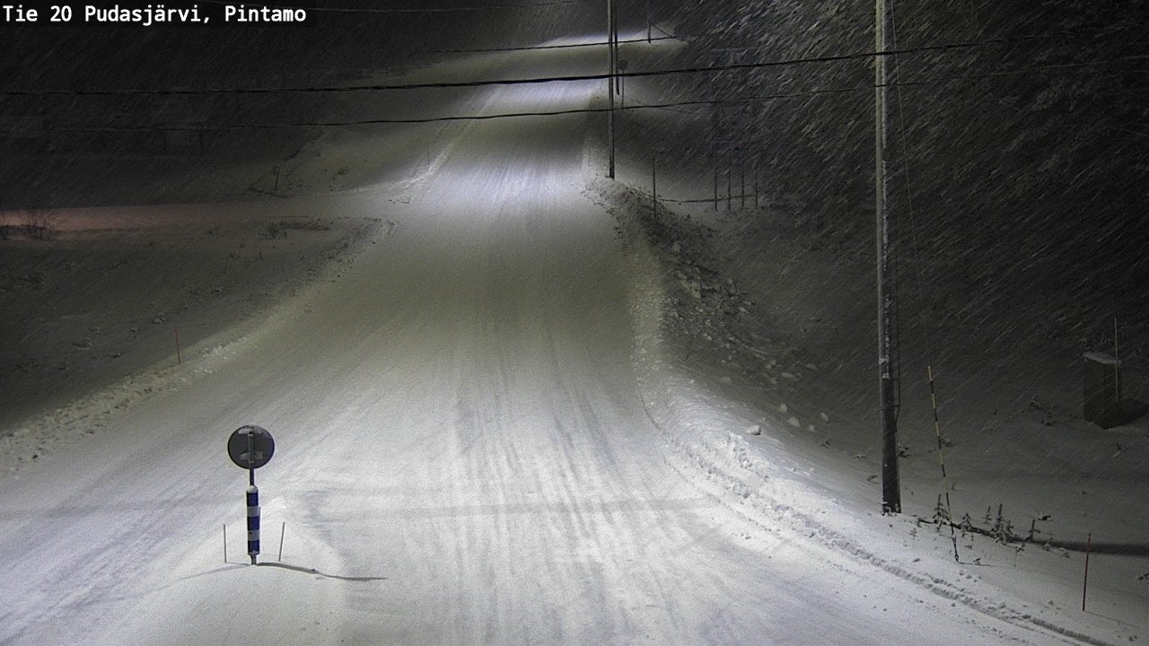 Weather Camera Image Väg 20 Pudasjärvi, Pintamo, Pudasjärvi, Pohjois-Pohjanmaa