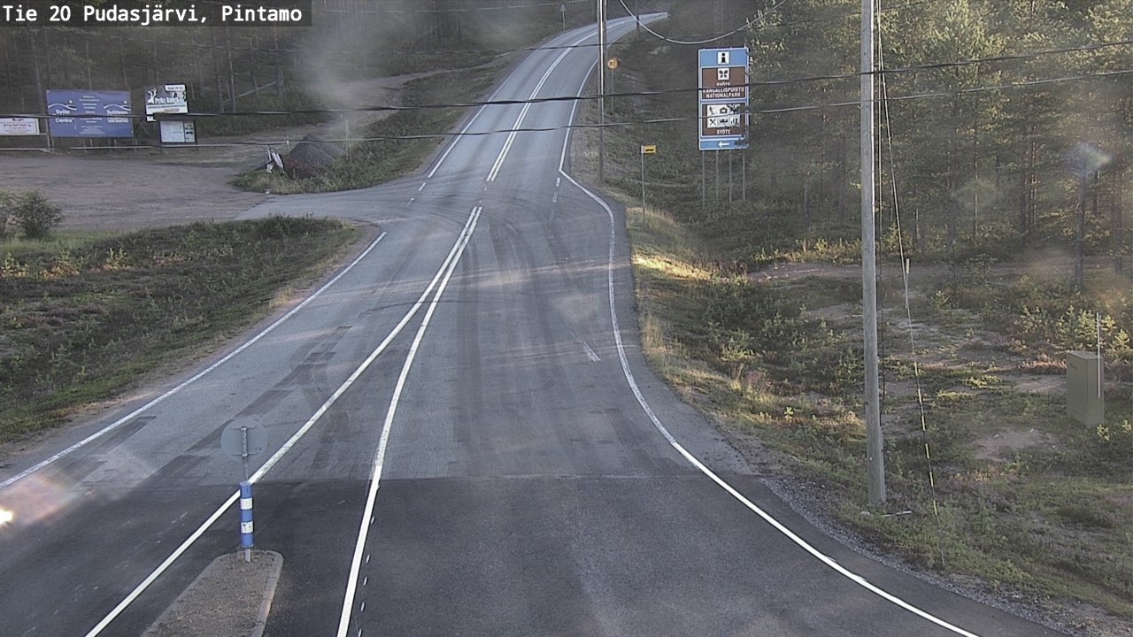 Weather Camera Image Road 20 Pudasjärvi, Pintamo, Pudasjärvi, Pohjois-Pohjanmaa