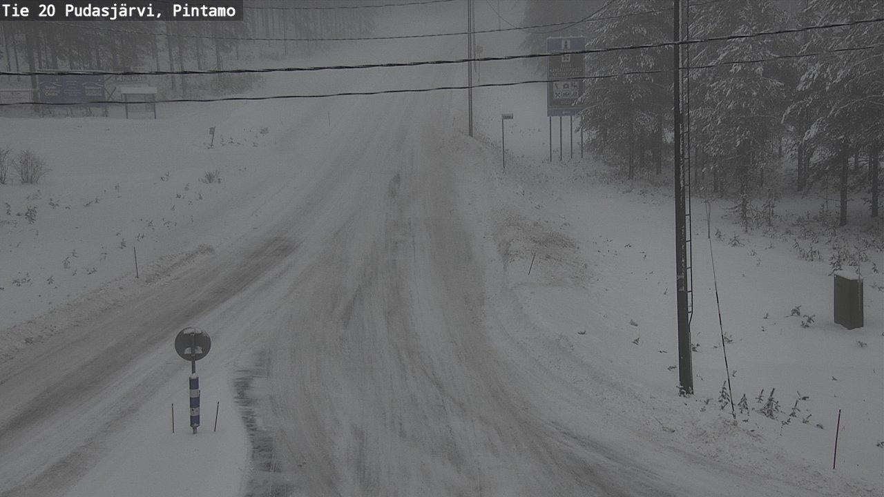 Weather Camera Image Väg 20 Pudasjärvi, Pintamo, Pudasjärvi, Pohjois-Pohjanmaa