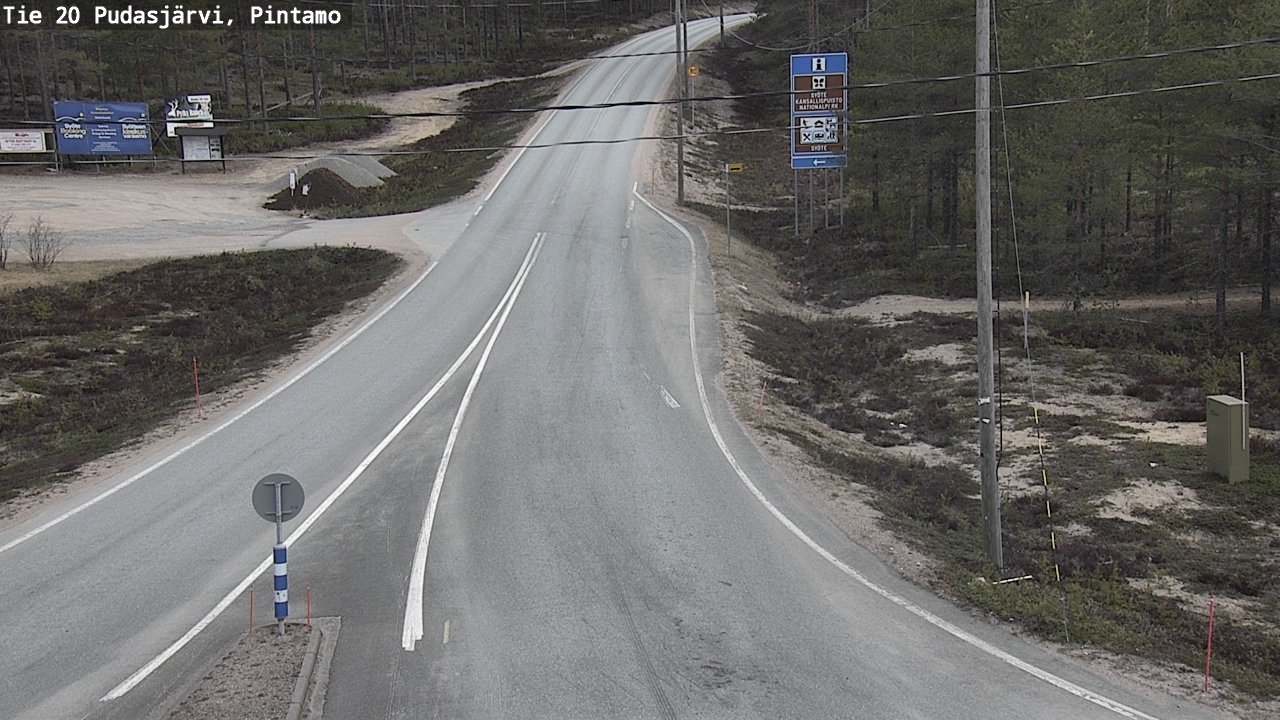 Weather Camera Image Väg 20 Pudasjärvi, Pintamo, Pudasjärvi, Pohjois-Pohjanmaa