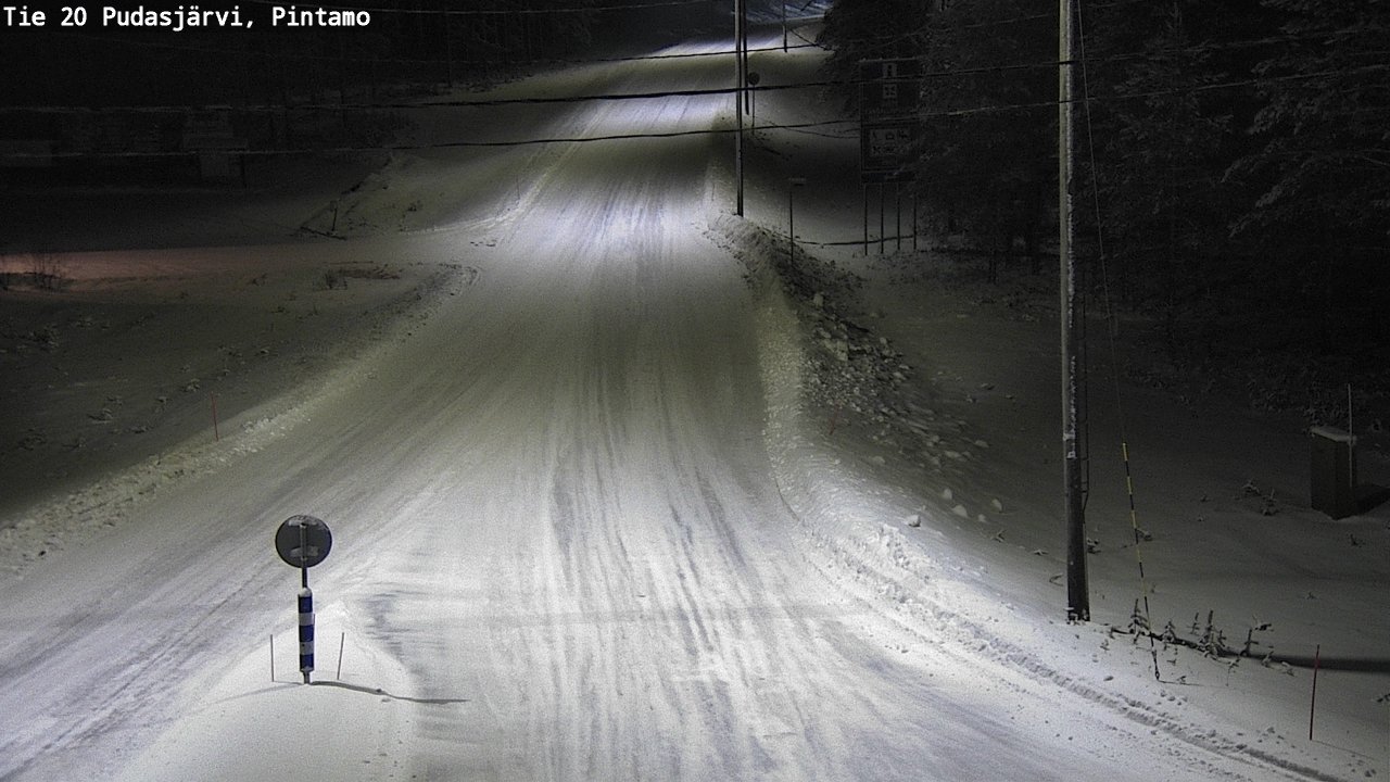 Weather Camera Image Väg 20 Pudasjärvi, Pintamo, Pudasjärvi, Pohjois-Pohjanmaa