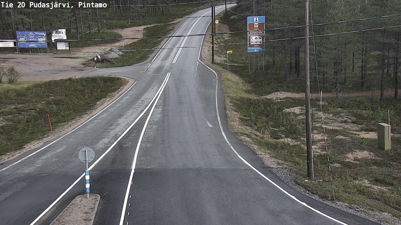 Weather Camera Image Road 20 Pudasjärvi, Pintamo, Pudasjärvi, Pohjois-Pohjanmaa