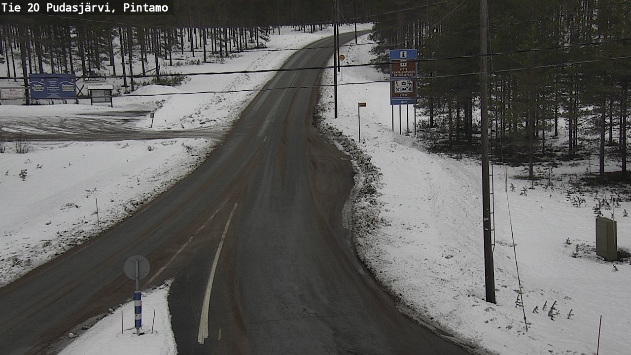 Weather Camera Image Väg 20 Pudasjärvi, Pintamo, Pudasjärvi, Pohjois-Pohjanmaa