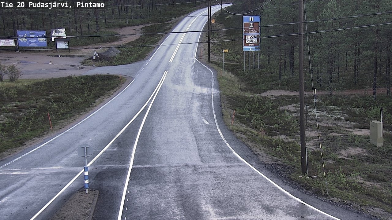 Weather Camera Image Road 20 Pudasjärvi, Pintamo, Pudasjärvi, Pohjois-Pohjanmaa