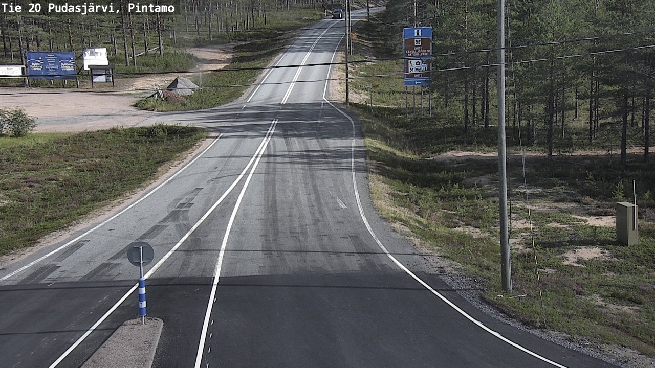 Weather Camera Image Road 20 Pudasjärvi, Pintamo, Pudasjärvi, Pohjois-Pohjanmaa