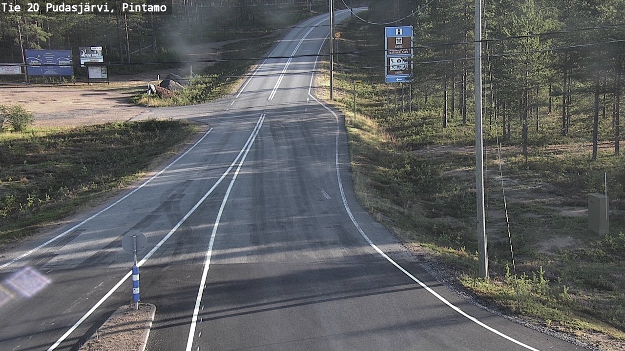 Weather Camera Image Road 20 Pudasjärvi, Pintamo, Pudasjärvi, Pohjois-Pohjanmaa