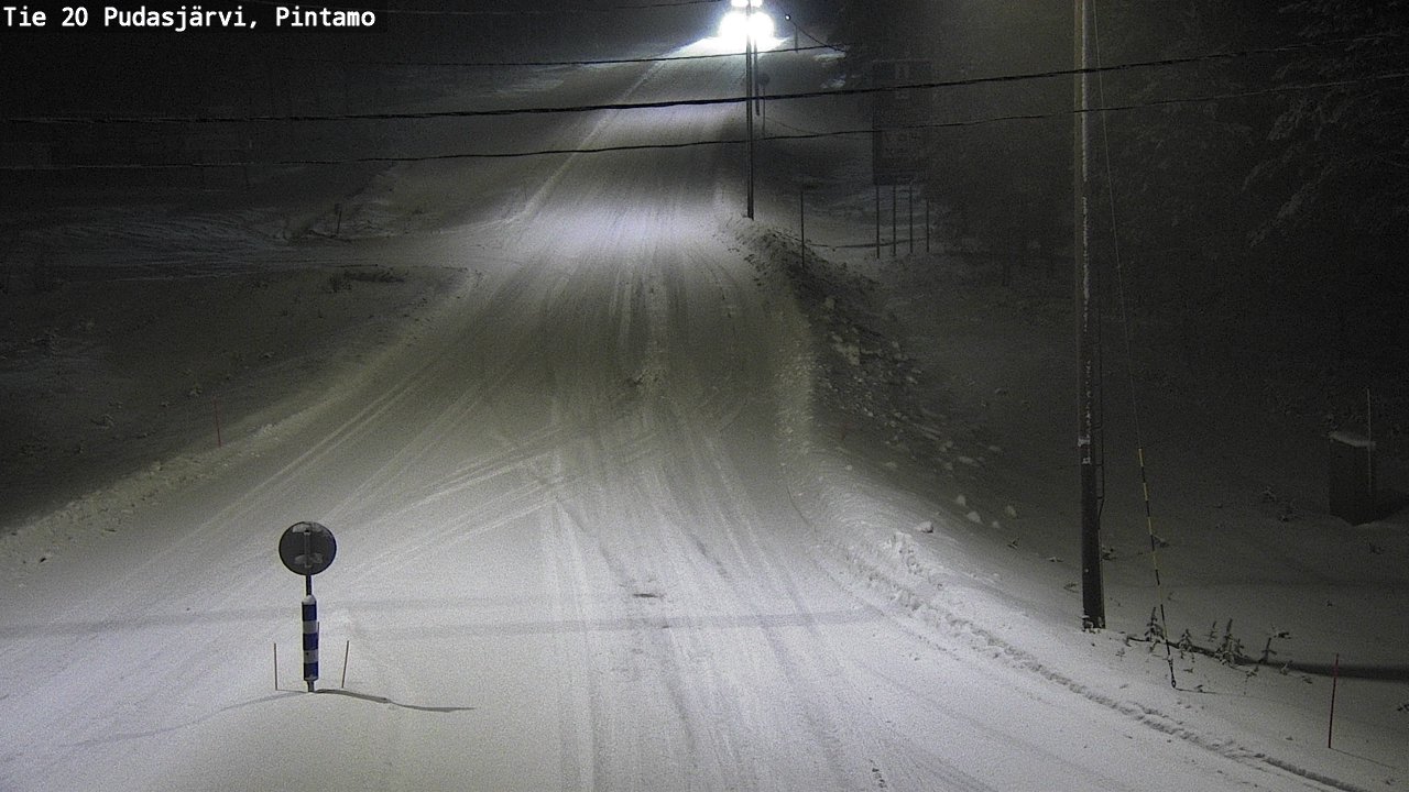 Weather Camera Image Väg 20 Pudasjärvi, Pintamo, Pudasjärvi, Pohjois-Pohjanmaa