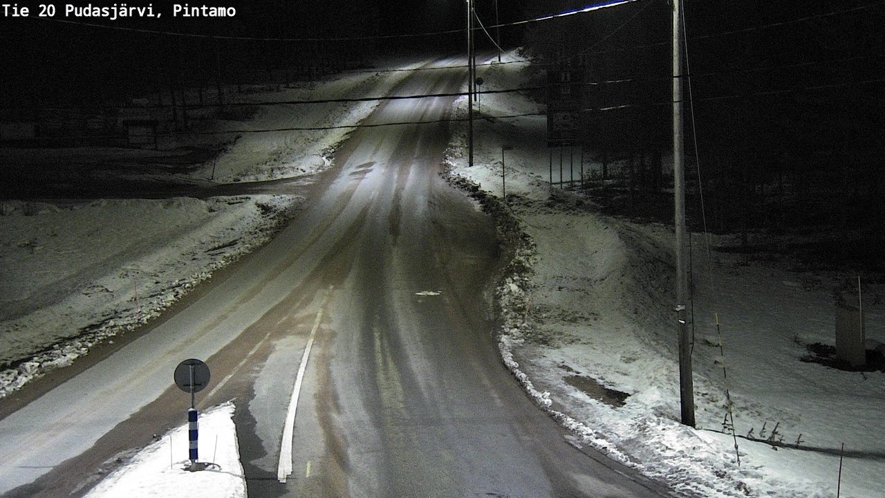 Weather Camera Image Road 20 Pudasjärvi, Pintamo, Pudasjärvi, Pohjois-Pohjanmaa