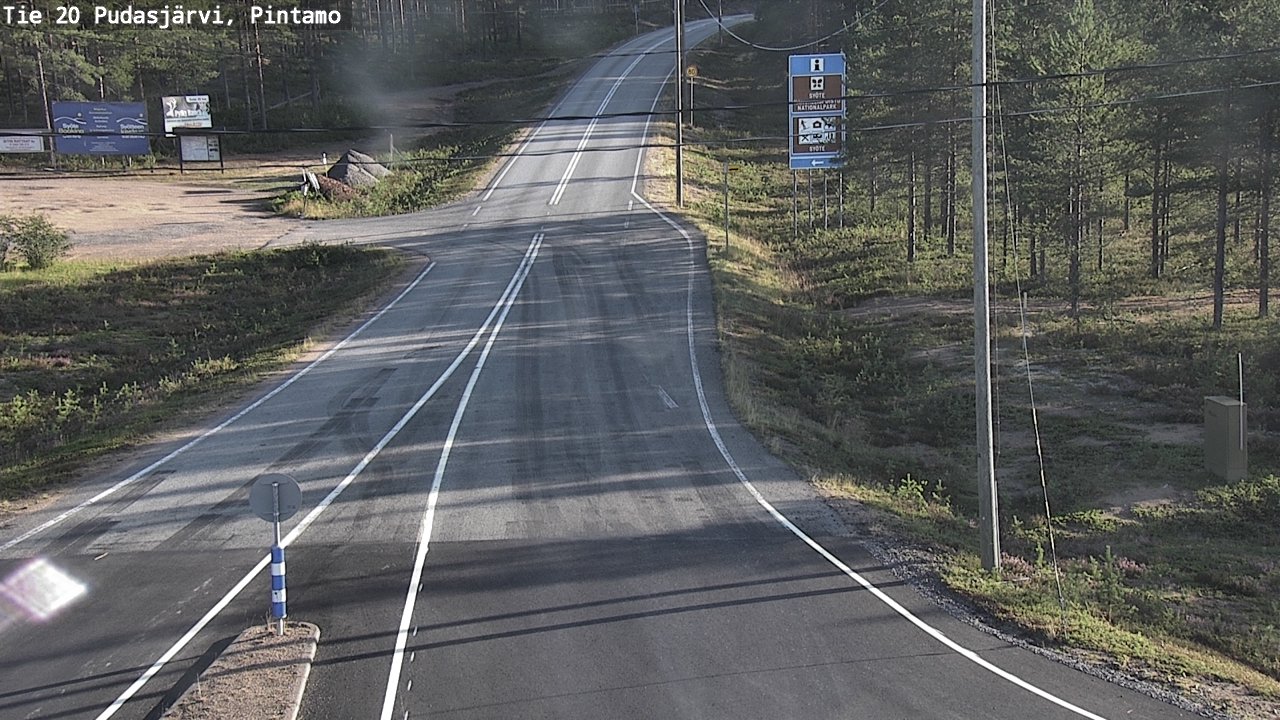 Weather Camera Image Road 20 Pudasjärvi, Pintamo, Pudasjärvi, Pohjois-Pohjanmaa