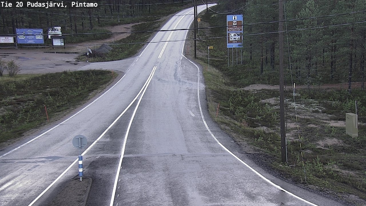 Weather Camera Image Road 20 Pudasjärvi, Pintamo, Pudasjärvi, Pohjois-Pohjanmaa