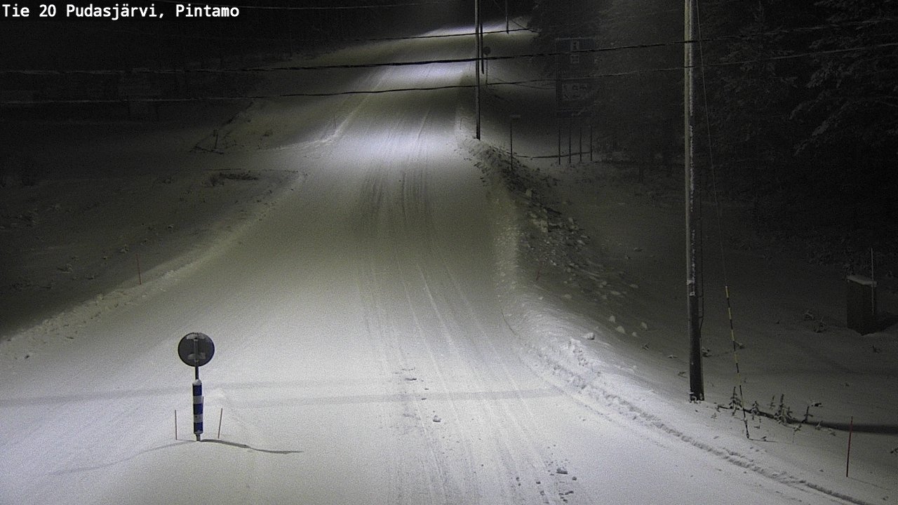 Weather Camera Image Väg 20 Pudasjärvi, Pintamo, Pudasjärvi, Pohjois-Pohjanmaa