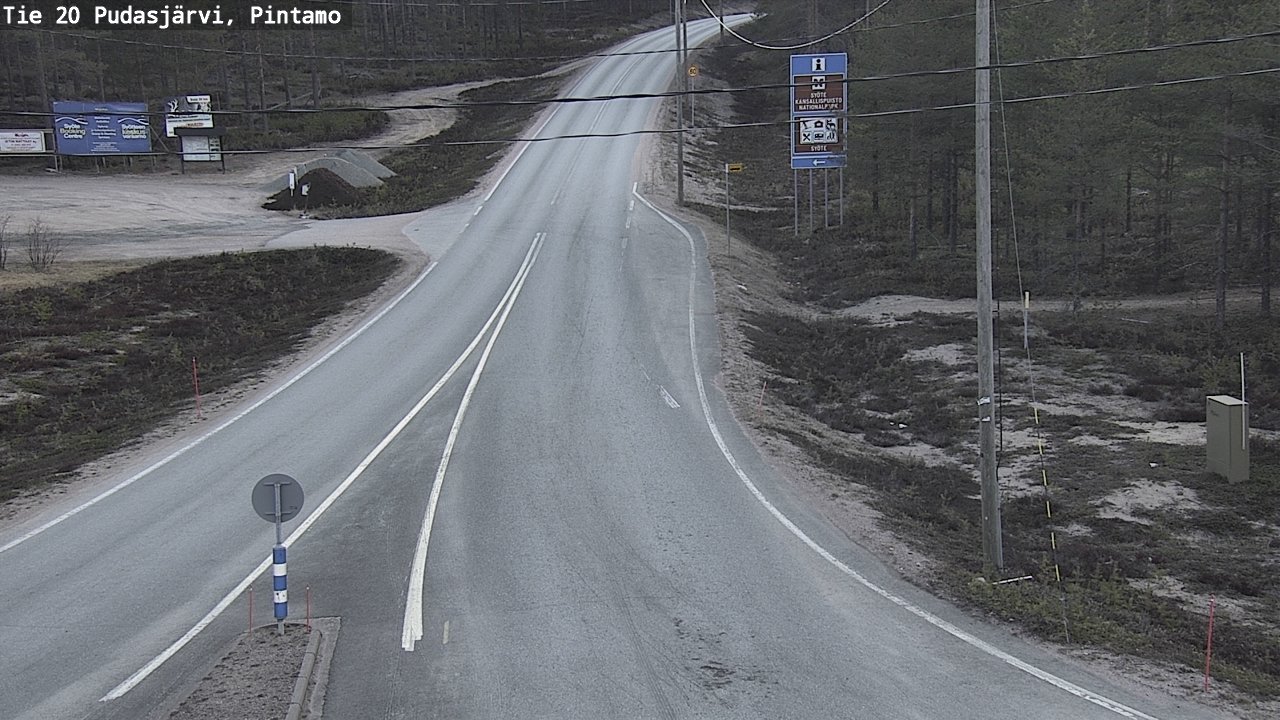 Weather Camera Image Väg 20 Pudasjärvi, Pintamo, Pudasjärvi, Pohjois-Pohjanmaa