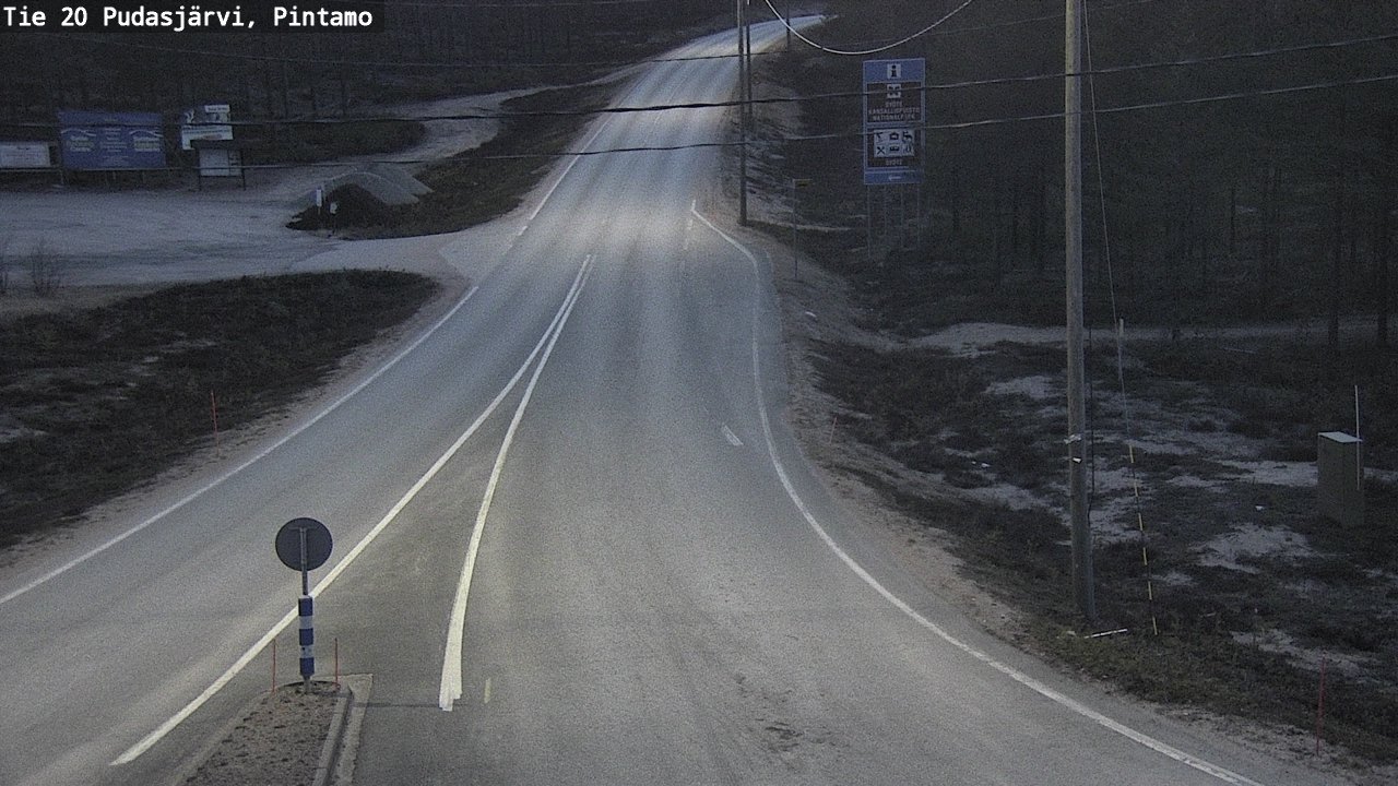 Weather Camera Image Väg 20 Pudasjärvi, Pintamo, Pudasjärvi, Pohjois-Pohjanmaa
