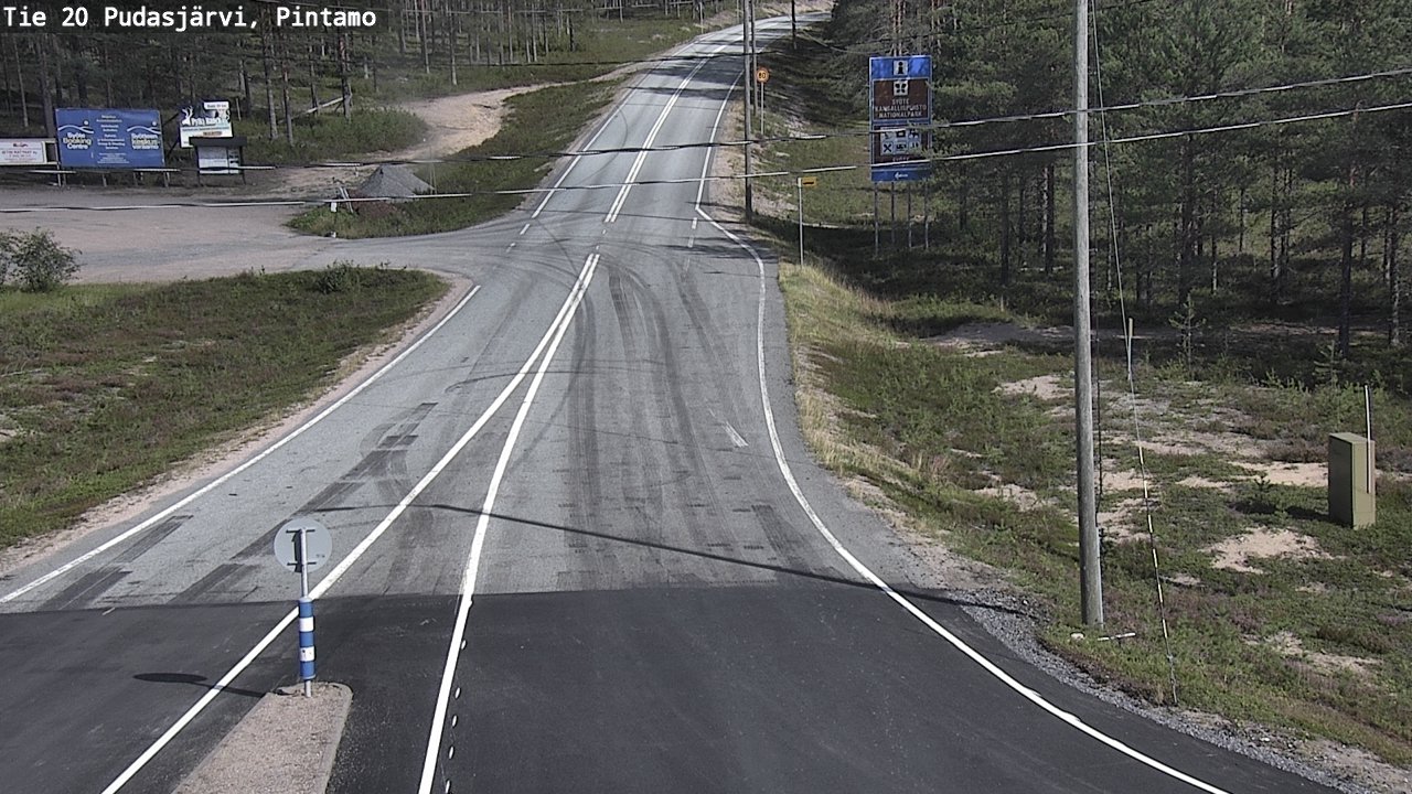 Weather Camera Image Road 20 Pudasjärvi, Pintamo, Pudasjärvi, Pohjois-Pohjanmaa