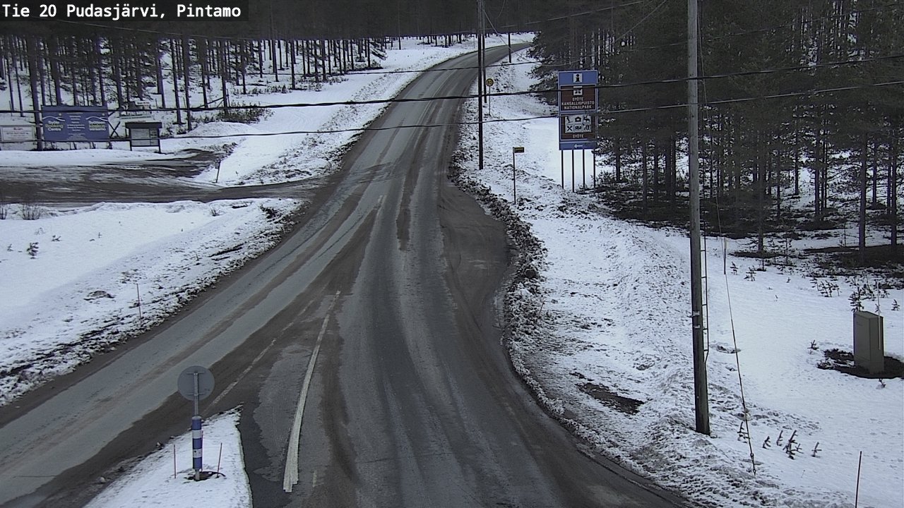 Weather Camera Image Road 20 Pudasjärvi, Pintamo, Pudasjärvi, Pohjois-Pohjanmaa