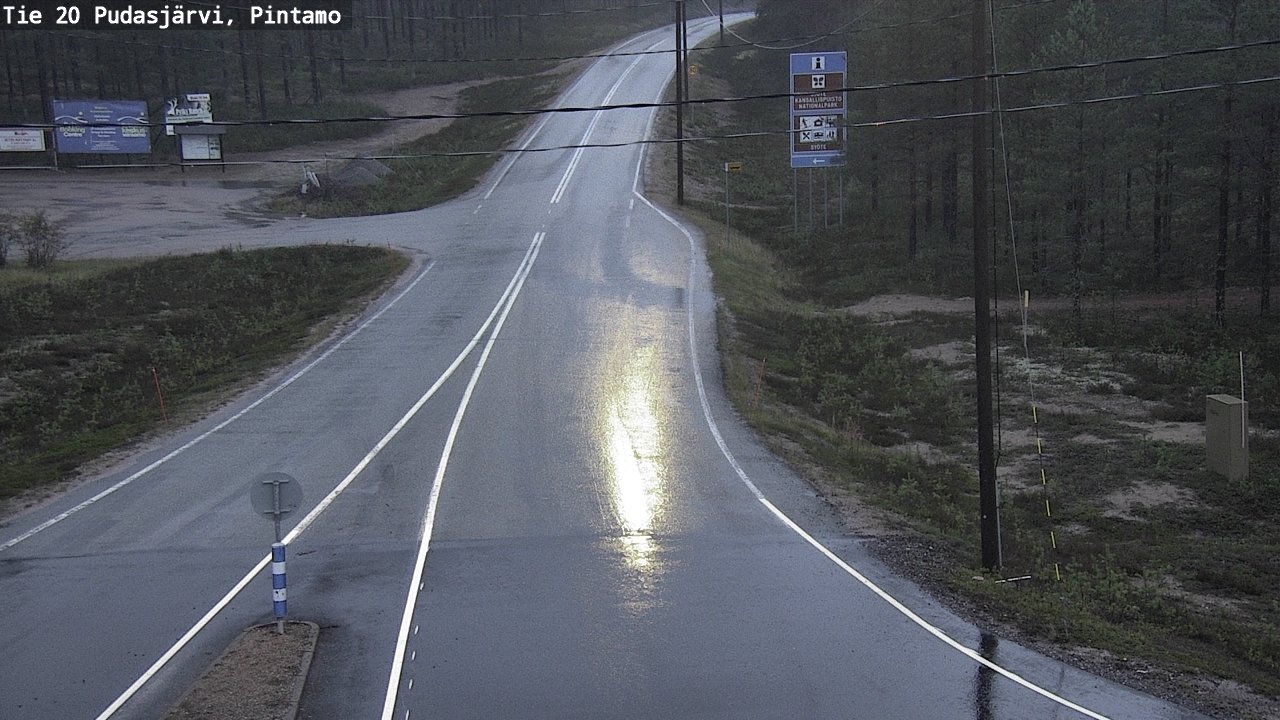 Weather Camera Image Road 20 Pudasjärvi, Pintamo, Pudasjärvi, Pohjois-Pohjanmaa