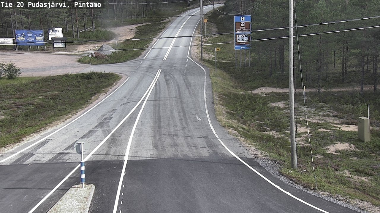 Weather Camera Image Road 20 Pudasjärvi, Pintamo, Pudasjärvi, Pohjois-Pohjanmaa