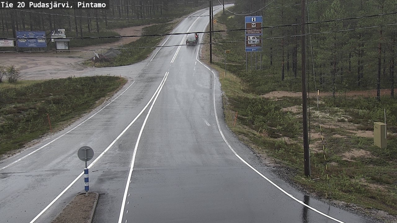 Weather Camera Image Road 20 Pudasjärvi, Pintamo, Pudasjärvi, Pohjois-Pohjanmaa