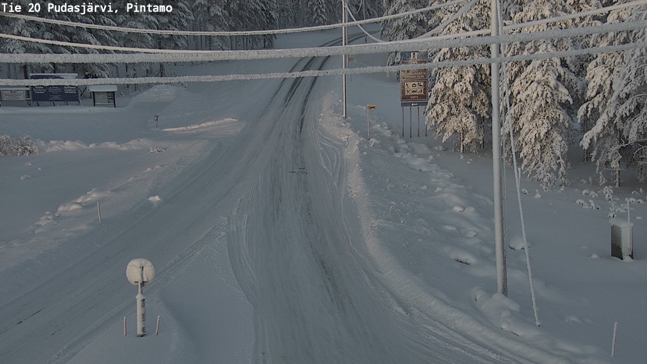 Weather Camera Image Road 20 Pudasjärvi, Pintamo, Pudasjärvi, Pohjois-Pohjanmaa