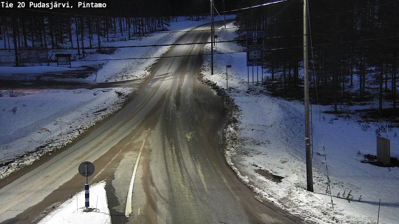 Weather Camera Image Road 20 Pudasjärvi, Pintamo, Pudasjärvi, Pohjois-Pohjanmaa