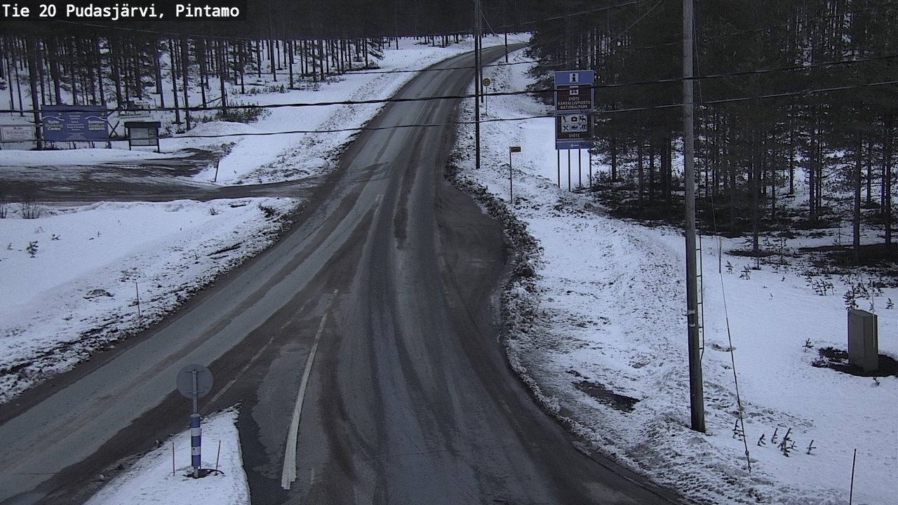 Weather Camera Image Road 20 Pudasjärvi, Pintamo, Pudasjärvi, Pohjois-Pohjanmaa