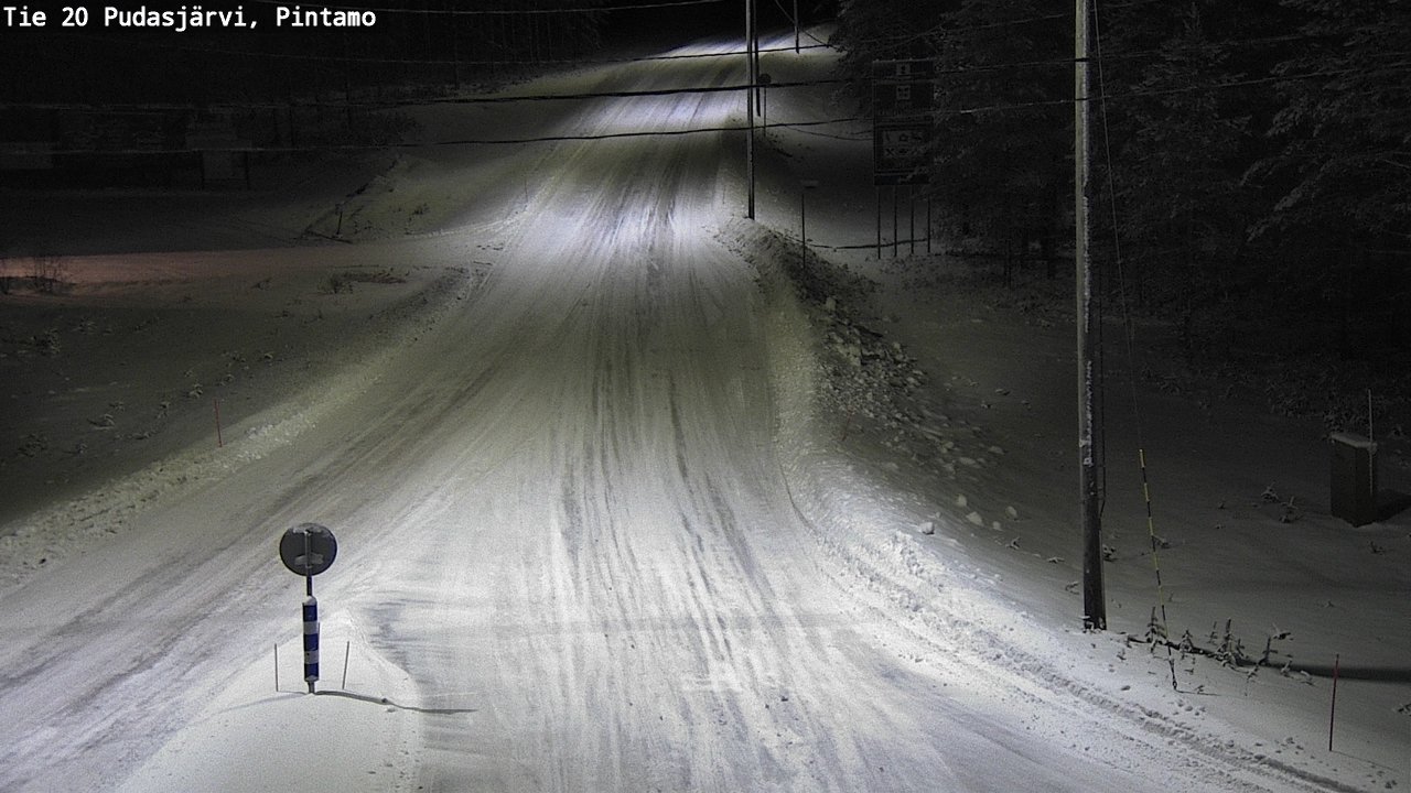 Weather Camera Image Väg 20 Pudasjärvi, Pintamo, Pudasjärvi, Pohjois-Pohjanmaa