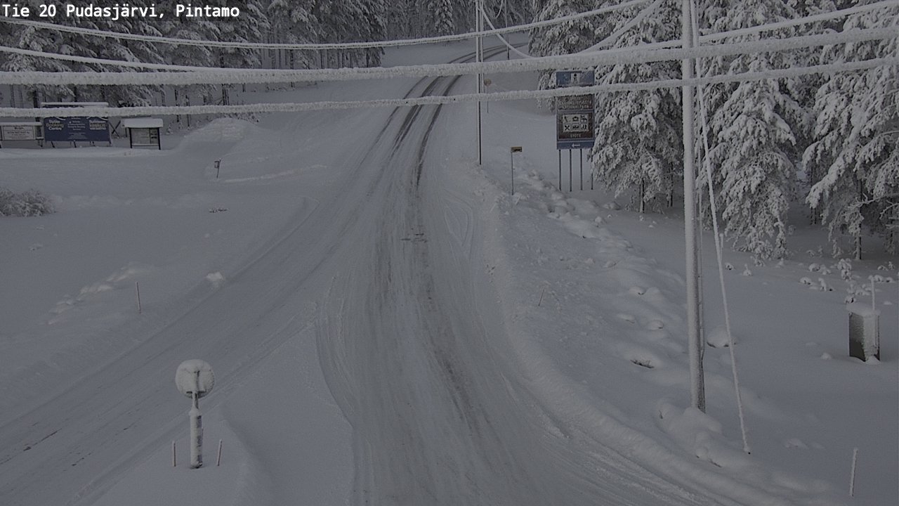 Weather Camera Image Road 20 Pudasjärvi, Pintamo, Pudasjärvi, Pohjois-Pohjanmaa